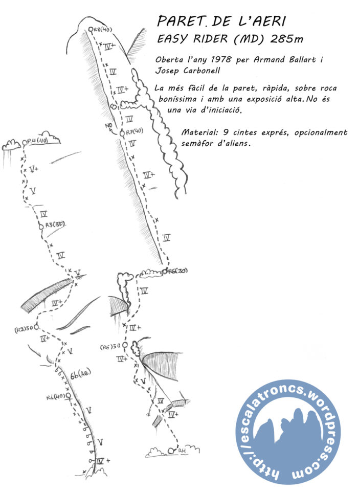 Ressenya de la via Easy Rider a la Paret de l'Aeri